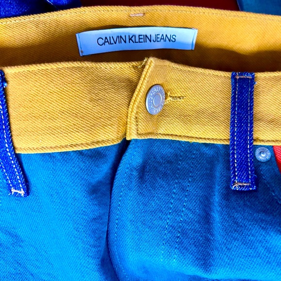 [NEW] CALVIN KLEIN JEANS CKJ035 STRAIGHT COLORBLOCK JEANS DENIM W36 L32 [NWOT] - Picture 2 of 7